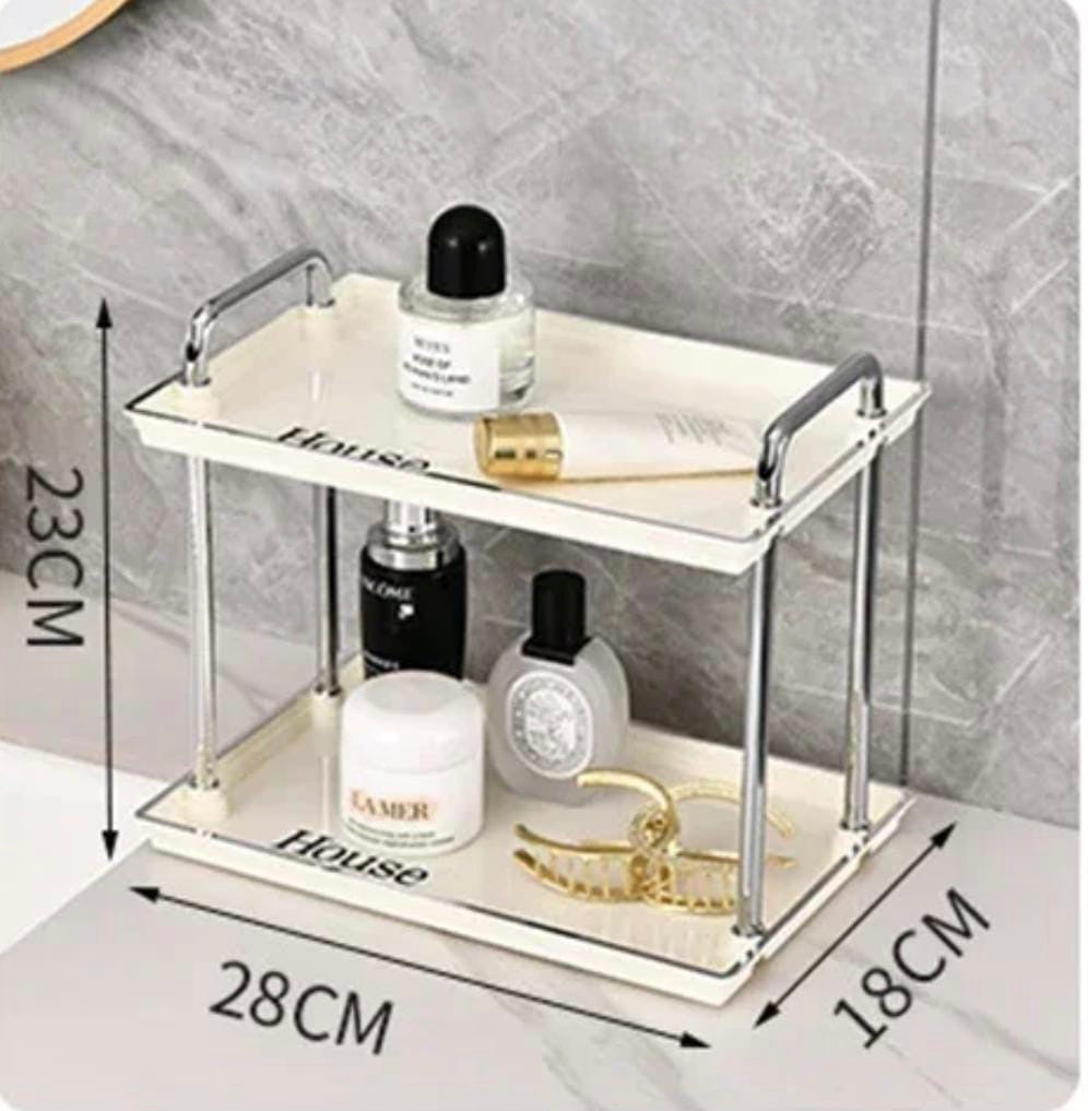 Double Layer Luxury Acrylic Storage Rack, Desktop Tray Storage Rack, Desktop Rack Bathroom Organizer Double Layer Luxury Acrylic Storage Rack, Desktop Tray Storage Rack, Desktop Rack Bathroom Organizer
